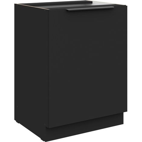 Küchen Unterschrank 60 cm SIENA Schwarz Küche Küchenzeile Küchenblock (1/5)