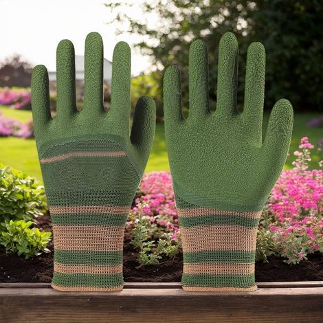 Gants de jardin résistants aux épines - Imperméables et respirants - Paume antidérapante - Taille unisexe - Conviennent pour les cactus et les rosiers - Lavables en machine - Légumes (1/5)