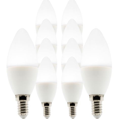 Lot de 10 ampoules LED Flamme 5W E14 400lm 6500K