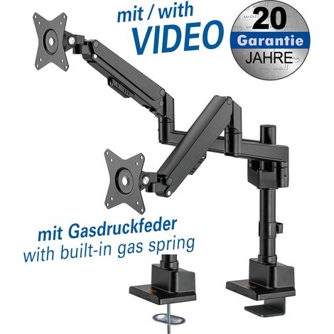 myWall HL51-2L - Soporte para Monitor de 2 Pantallas de 17-32" (43-81 cm), con Resorte de Cristal, Carga hasta 9 kg, VESA: 75/100 (1/5)