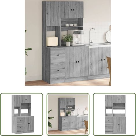 Küchenmöbel - Küchenschrank Grau Sonoma 95x50x180 cm Holzwerkstoff (1/5)