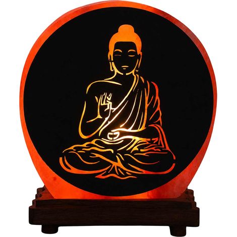 Lampe ronde en sel de lHimalaya Bouddha