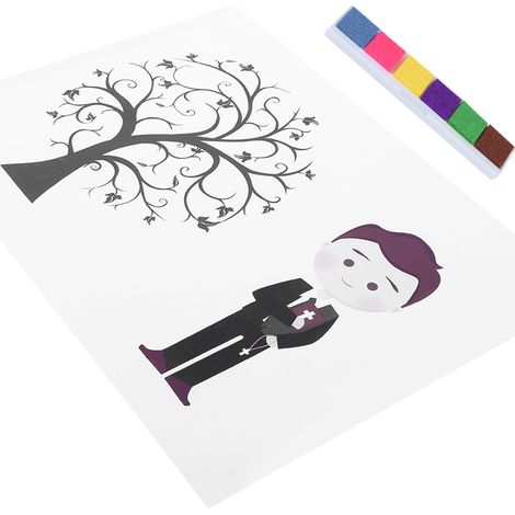 Baby-Jungen-Geburtstagsfeier: Check-in-Foto, DIY-Fingerabdruck-Signatur-Malerei (1/5)