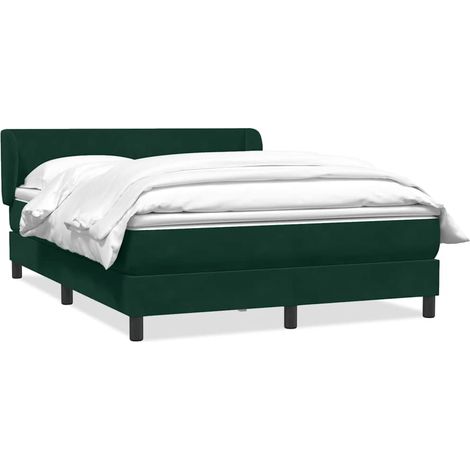 Boxspringbett mit Matratze Dunkelgrün 160x220 cm Samt