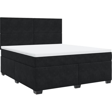 Maison Exclusive - Boxspringbett mit Matratze Schwarz 180x200 cm