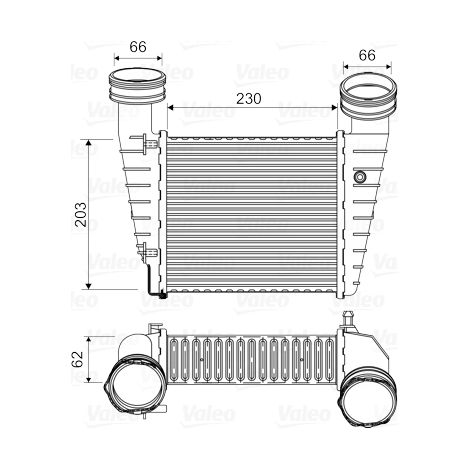 Intercooler, échangeur Valeo 817938 SKODA 3B0145805D 8D0145805 8D0145805C