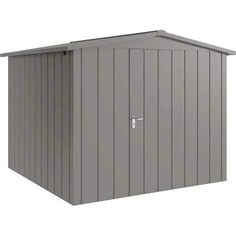 Hörmann Metall-Gerätehaus "Juno" mit Satteldach, JSD10 - Modern, 262 x 262 cm (B x T), graualuminium, 1-flüglige Tür, Anschlag rechts (1/5)