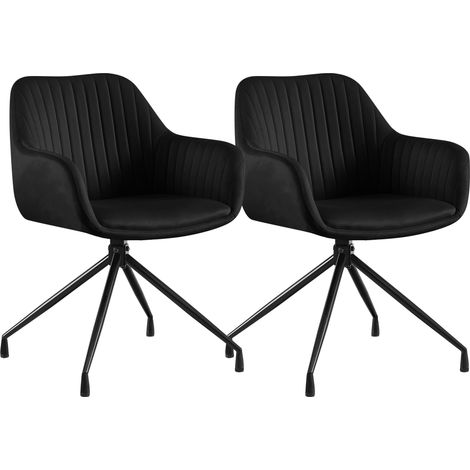 2er Set Esszimmerstühle Welby schwarz Samt (1/5)