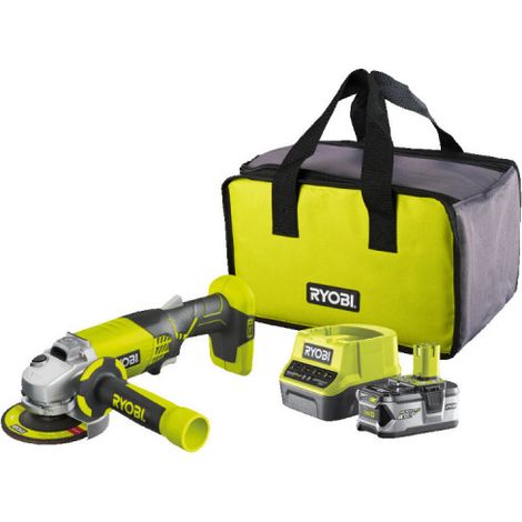 RYOBI Meuleuse d'angle 18V One+ R18AG-140S - Batterie Lithium-ion 4.0 Ah - Chargeur