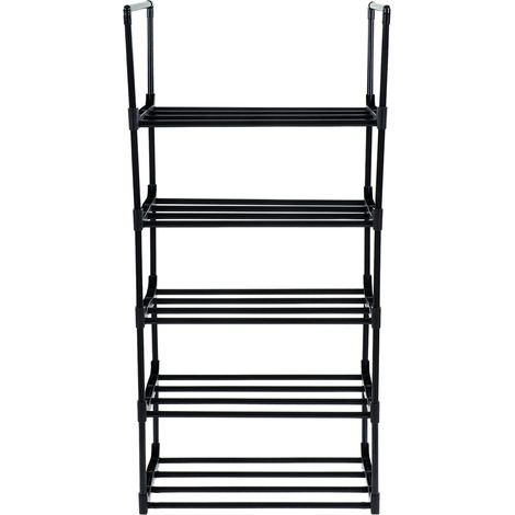 Étagère à chaussures multifonctionnelle à plusieurs niveaux et grande capacité pour placard, couloir, chambre, entrée, 1 colonne, 5 niveaux