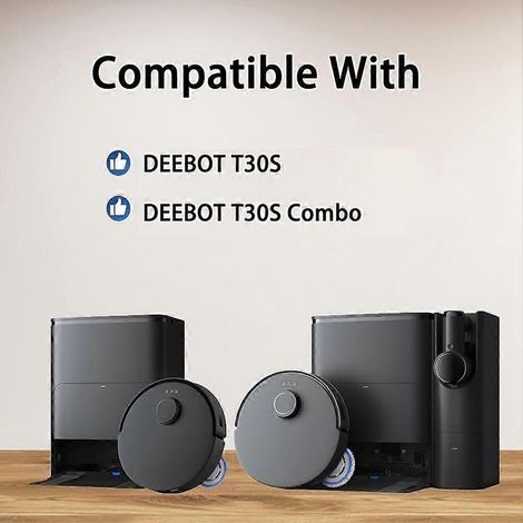 Kit d'accessoires pour aspirateur robot ECOVACS DEEBOT T30S/T30S Combo : brosse principale, filtre HEPA, lingette de nettoyage et sac à poussière (1/5)