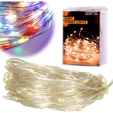 Luces LED decorativas de alambre 5m 50LED multicolor