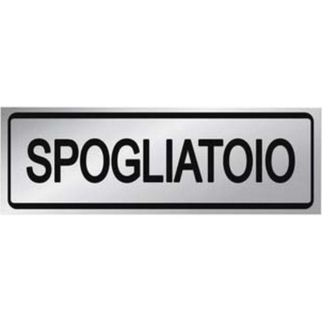 10PZ TARGHETTA ADESIVA "SPOGLIATOIO - cm.15X5h.