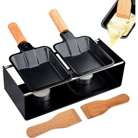 Plateau De Cuisson Pour Cuisinière à Rôtir Roulette à Raclette Au Fromage Portable à La Maison Outil De Grillade,avec 2 Pièces Pelle en Bois Antiadhésif Rotaster Plateau (1/5)
