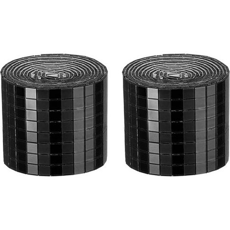 Carreaux sphériques à facettes miroir de 3200 pièces - Carreaux de mosaïque carrés autocollants miroir 5x5mm (noirs) - 2 rouleaux (1/5)