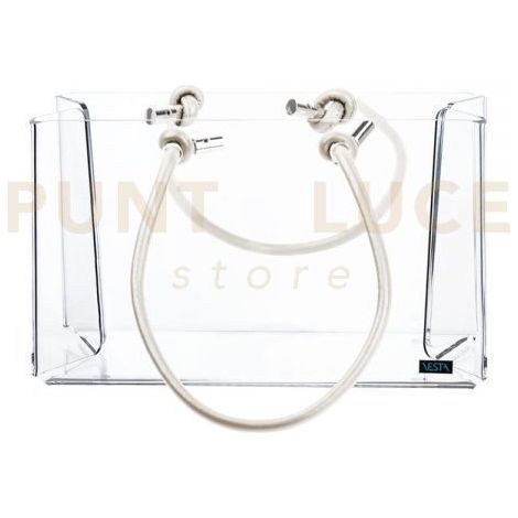 SHOPPER PICCOLA CHARLOTTE IN CRISTALLO ACRILICO TRASPARENTE