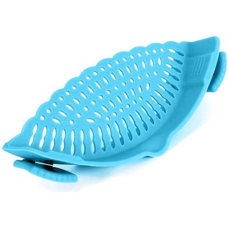 Colador de silicona con sistema de clic para ollas / Colador para escurrir verduras y frutas / Tamiz para pasta y alimentos, 23 x 8,5 x 5,8 cm (1/5)
