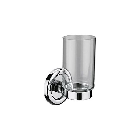 Porte verre - Profondeur : 96 mm - Hauteur : 142 mm - Platine : 75 mm - Décor : Chromé - Matériau : Laiton - ITAR (1/2)