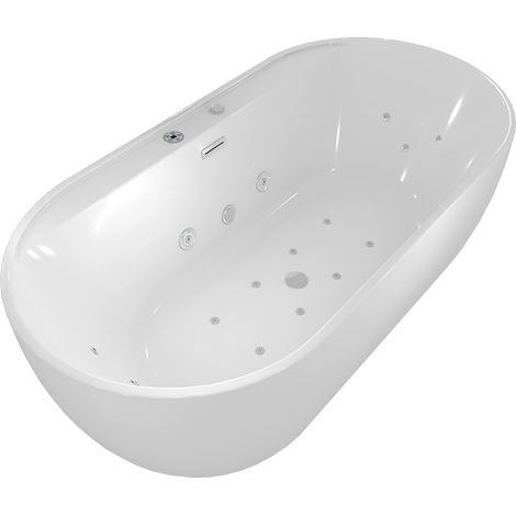 freistehende Badewanne Wanne F29 180x90cm Whirlpool Luft & Wasser (1/5)