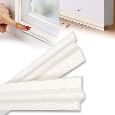 Joint d'étanchéité en forme de T de 118 pouces compatible avec les portes, joint en mousse isolante auto-adhésive pour fenêtres, insonorisation, coupe-courant d'air compatible avec les portes, bloqueu (1/5)