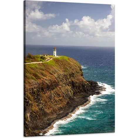 Stampa su tela Natura Scogliera con faro 60x90 cm Mare Oceano