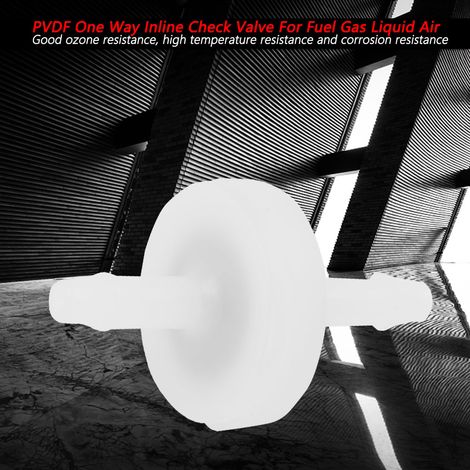 Clapet anti-retour unidirectionnel en ligne en PVDF pour carburant, gaz, liquide, air (1/8") (1/5)