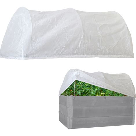 Hochbeetabdeckung 120 x 80 cm Bogenabdeckung mit Vlies Frühbeetabdeckung (1/5)