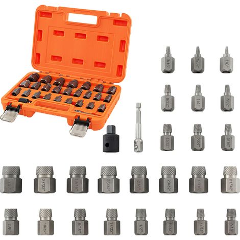 COSTWAY 27 Pcs Screw Extractor Set Dual Headed Easy Out Bolt Removal Kit-Orange (1/5)