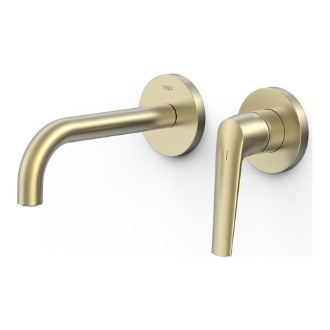 Pièce apparente pour élément encastré de lavabo Fuji Cava doré - TRES 28130021CA