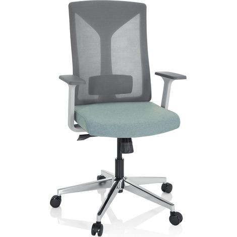 Chaise de Bureau Halifax Tissu/Filet Menthe Chaise de Travail Ergonomique, Soutien Lombaire réglable, dossie (1/5)