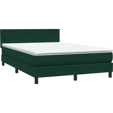 Maison Exclusive - Sommier à lattes de lit et matelas vert foncé 160x220cm velours