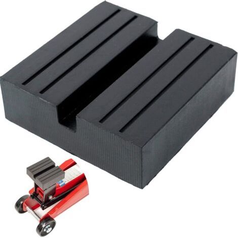 Universeller Gummi-Wagenheberteller, 75 x 75 x 25 mm, mit U-förmiger Kerbe, für alle Fahrzeuge bis 3,5 Tonnen, rutschfest zum Anheben.