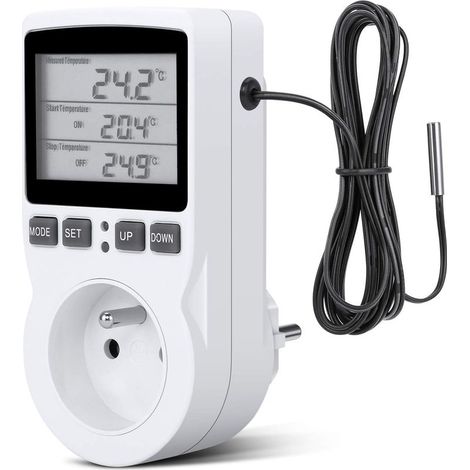 Digital Temperature Controller, Thermostat Socket, LCD Temperature Controller for Heating and Cooling, 200V-250V for Fixed Temperature Controller (1/5)