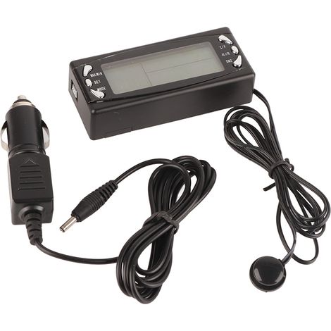 Horloge-Thermomètre numérique Voiture 12V avec Alarme LCD et Double Capteur CT23 (1/5)