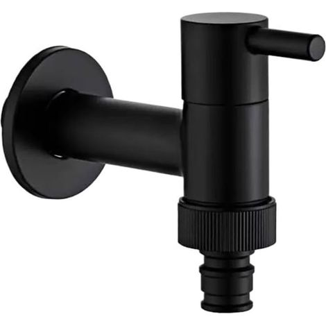 Rubinetto a parete in ottone massiccio nero per lavatrice, mocio, piscina e giardino (1/5)