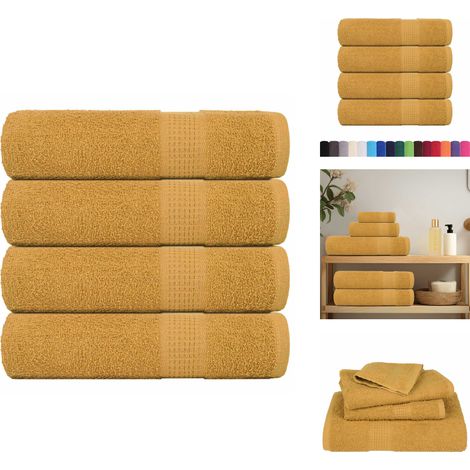 Duschtücher 4 Stk. Golden 70x140 cm 360 g/m² 100% Baumwolle - Duschtuch - Duschtücher - Handtuch - Badetuch (1/5)