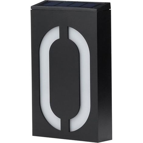Panneau lumineux solaire extérieur à LED numérotant le numéro de porte pour maison, hôtel ou magasin. Numéro de plaque : 0 (1/5)