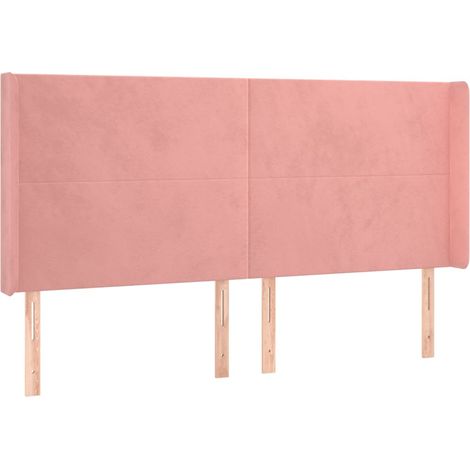 Maison Exclusive - Cabecero con orejas de terciopelo rosa 203x16x (1/5)