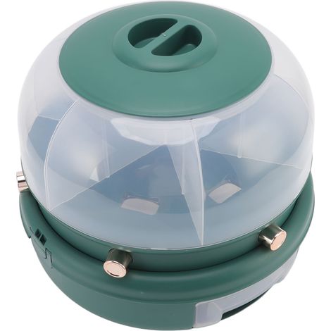 Distributeur de riz rotatif empilable 6 compartiments, récipient à grains monocouche vert foncé pour rangement de cuisine (1/5)