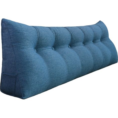 VERCART Grande cuscino a cuneo per il riposo a letto, cuscino lungo per la lettura, cuscino decorativo per la testiera, cuscino triangolare per la schiena, cuscino da salotto per il letto da giorno o