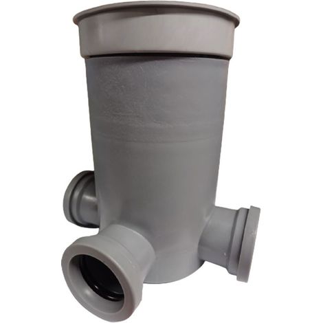 Pozzetto a 4 vie Ø100 mm con tappo di protezione uscita Ø50 mm per scarico a pavimento bampi si6560p7