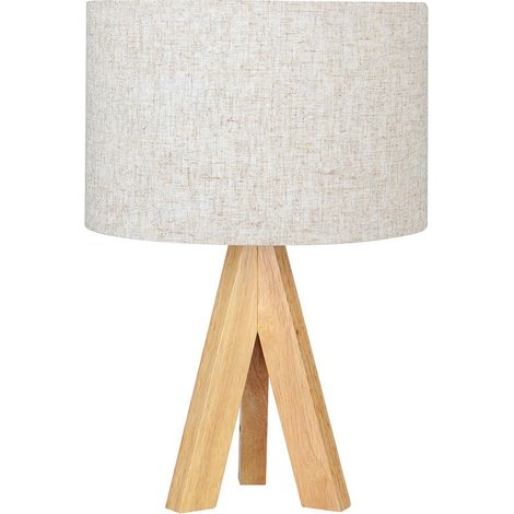 Lámpara mesa e27 madera y tela (bombilla no incluida) (1/3)