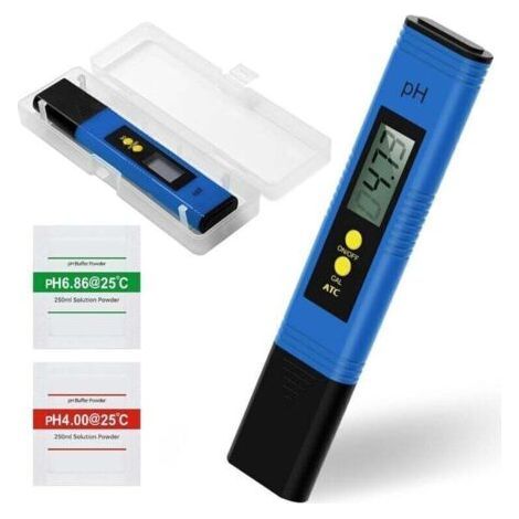 Digital PH Meter for Water Tester Pen High Precision 0.01pH Measuring Range 0-14 Automatic Calibration LCD Display Pocket Size for Drinking Water, Pool, Aquarium and Crop (1/4)