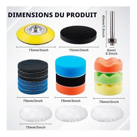 Headlight Restoration Kit: Car Polishing Pads, Polishing Sponges for Car and Motorcycle, Headlight Restoration Kit with Sandpaper (1/4)