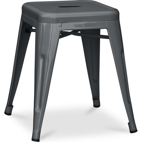Industriedesign Hocker - 45cm - Neue Edition - Stylix Dunkelgrau