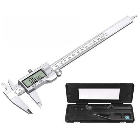Pied à coulisse numérique 200 mm en acier inoxydable – Mesure précise avec grand écran LCD – 32 lames jauge d'épaisseur – Conversion f/inch/mm (1/5)