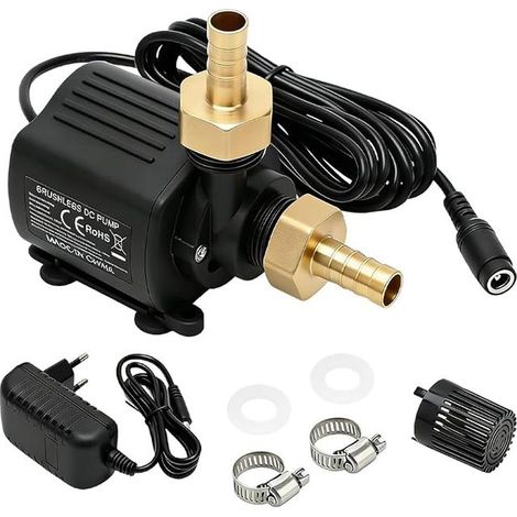 12V Water Pump, 800L/H 5M, Submersible Electric Water Pump with Levels Speed Regulation for Ponds, Garden Fountain, Aquarium (1/2)