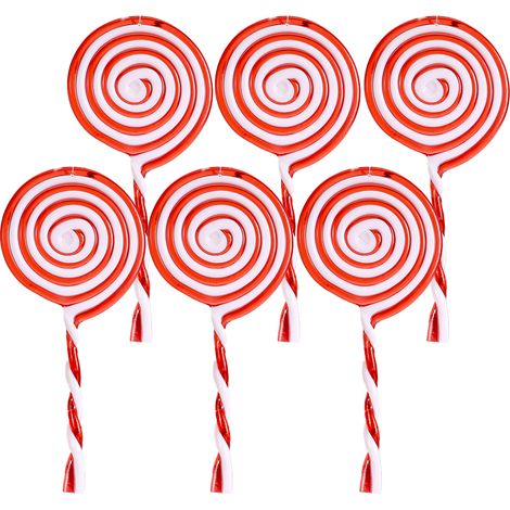 Piruletas decorativas para árboles de Navidad, dulces para una fiesta en casa. (1/5)