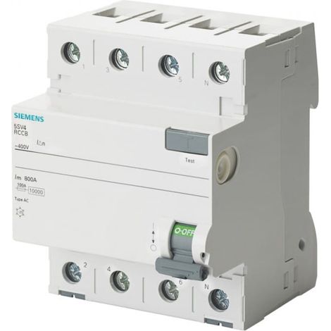 Interruptor diferencial Sentron 4P 25A Tipo A 0,03A 400V N-Izquierdo 5SV3342-6KL