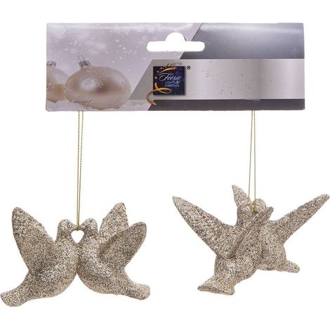 Weihnachtsmotiv kussvögel aus kunststoff x 2 - Feeric lights & christmas (1/2)